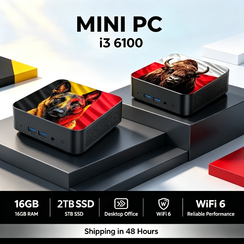 Pc Gaming I3 - كمبيوتر مكتبي صغير للألعاب، معالج إنتل