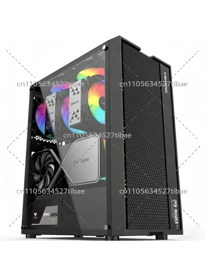 Pc Gaming Cpu - علبة كمبيوتر سوداء E-ATX مع لوحة