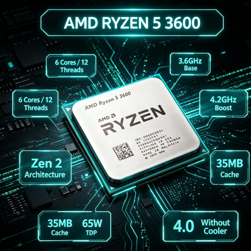 معالج AMD Ryzen R5 3600 للكمبي - مراجعة Pc Gaming Cpu وسعره